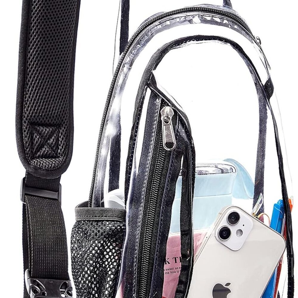 Clear Sling Bag, Stadium Approved PVC Crossbody Backpack, Clear Casual Chest Day